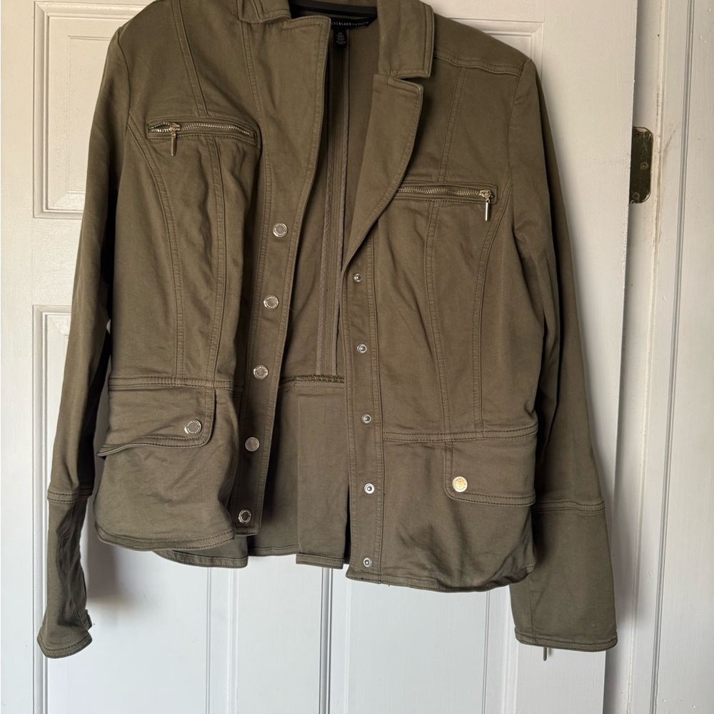 White House Black Market Olive Jean Jacket